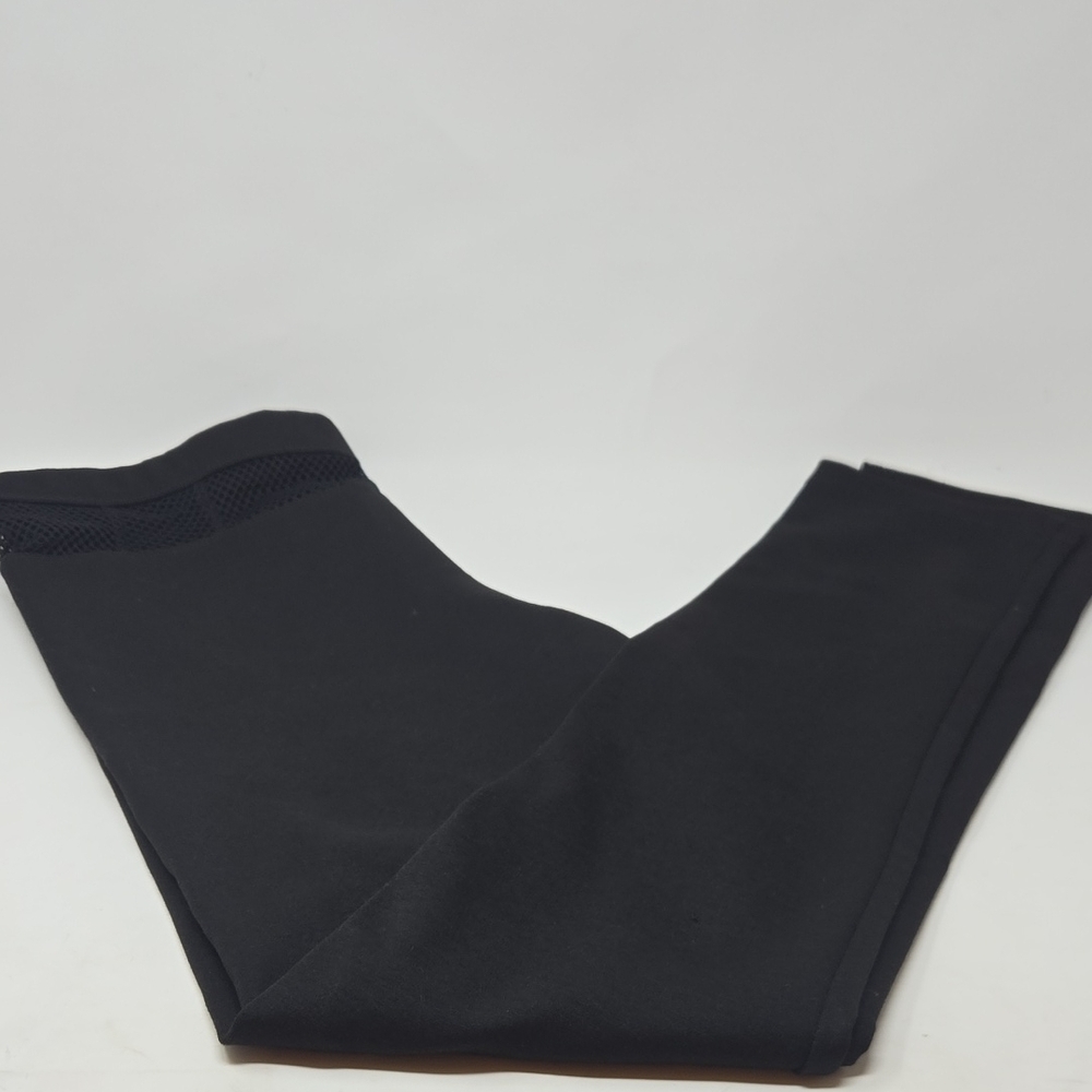 NUDE Black Leggings Solid Design With Mesh Layer Below Waistband